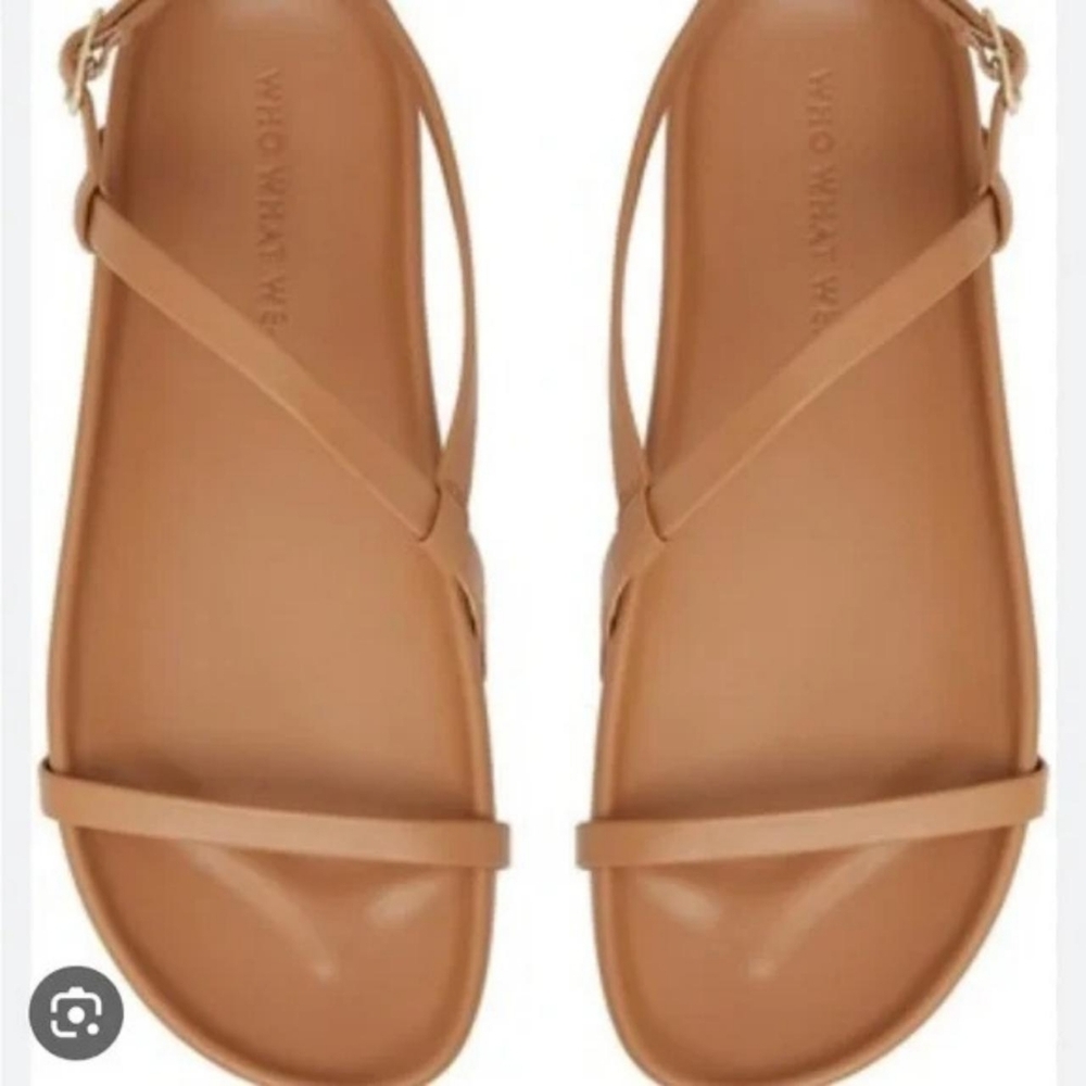 Who What Wear Aliyah Leather Tobacco Sandals Size 9, NEW